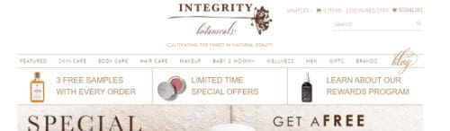 integrity botanicals screenshot