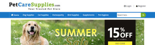 pet care supplies screenshot