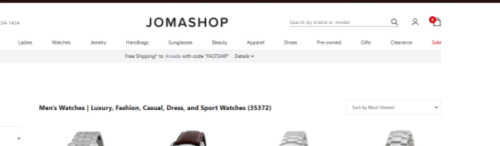 Jomashop screenshot