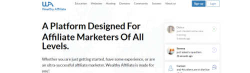 Wealthy Affiliate screenshot