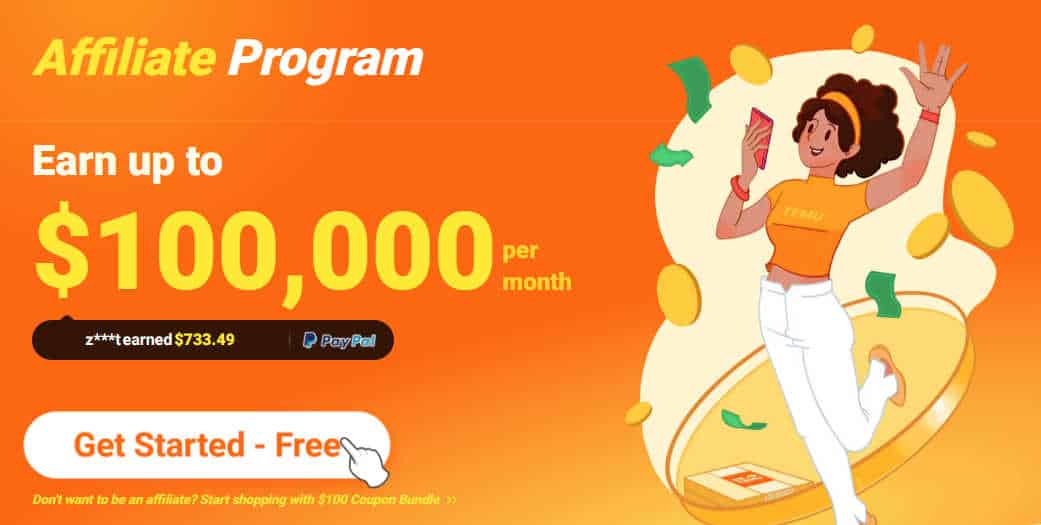 TEMU $100,000 per month graphic
