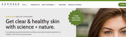 exposed skin care screenshot
