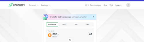 Changelly screenshot