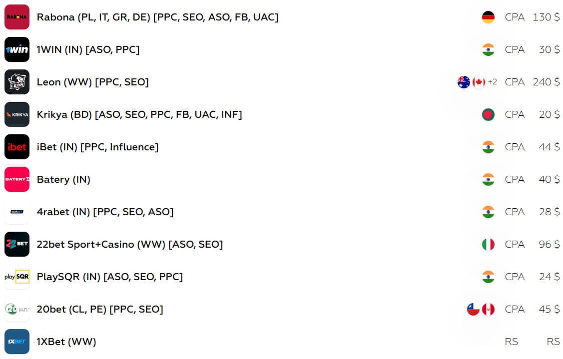 UFFILIATES betting offers