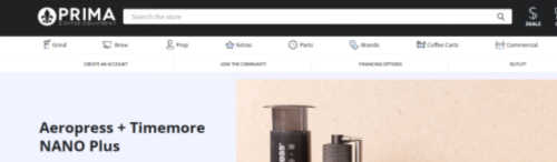 prima coffee equipment screenshot